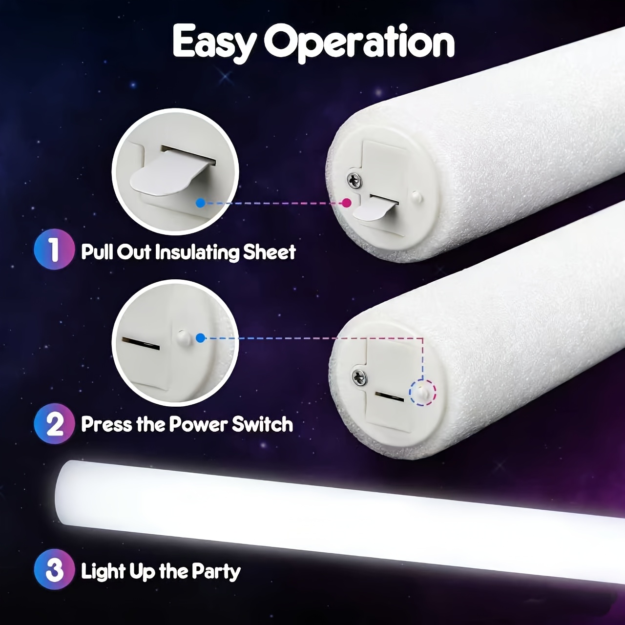 20/30pcs LED White Foam Glow S - Flashing Led Foam Sticks Party recension och pris