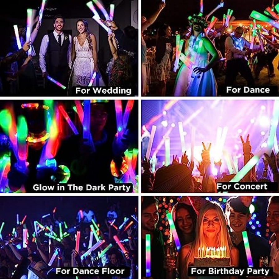 Pcs Foam Glow Sticks Bulk Part - Flashing Led Foam Sticks Party recension och pris