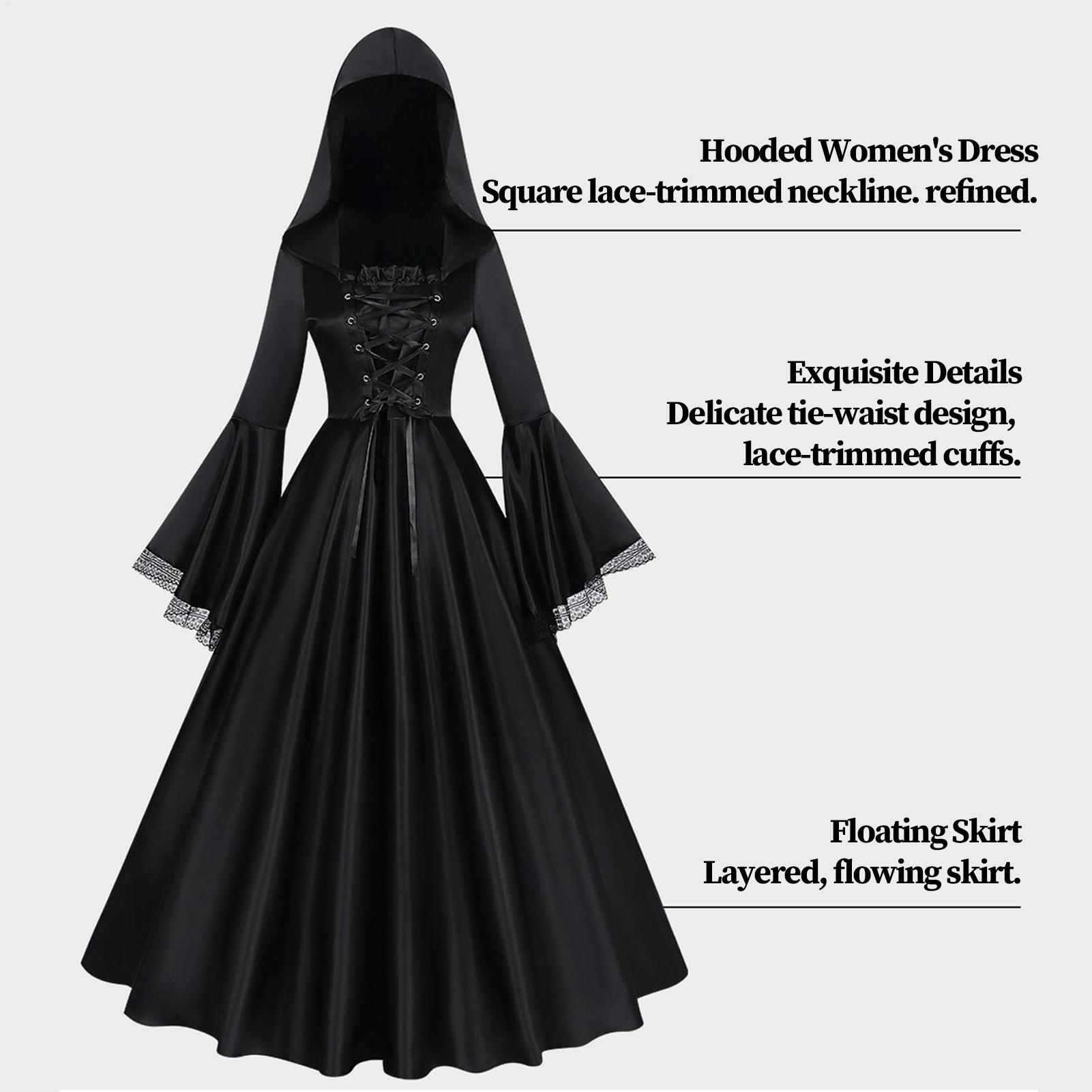 Halloween Witch Costume Mediev - Medieval Renaissance Dress Women recension och pris