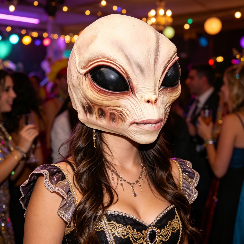 Halloween Alien Mask Party Cos - Latex Alien Mask Realistic recension och pris